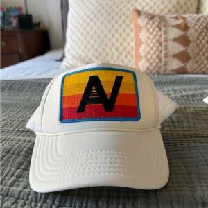Aviator Nation White Mesh Hat with Vibrant Patch